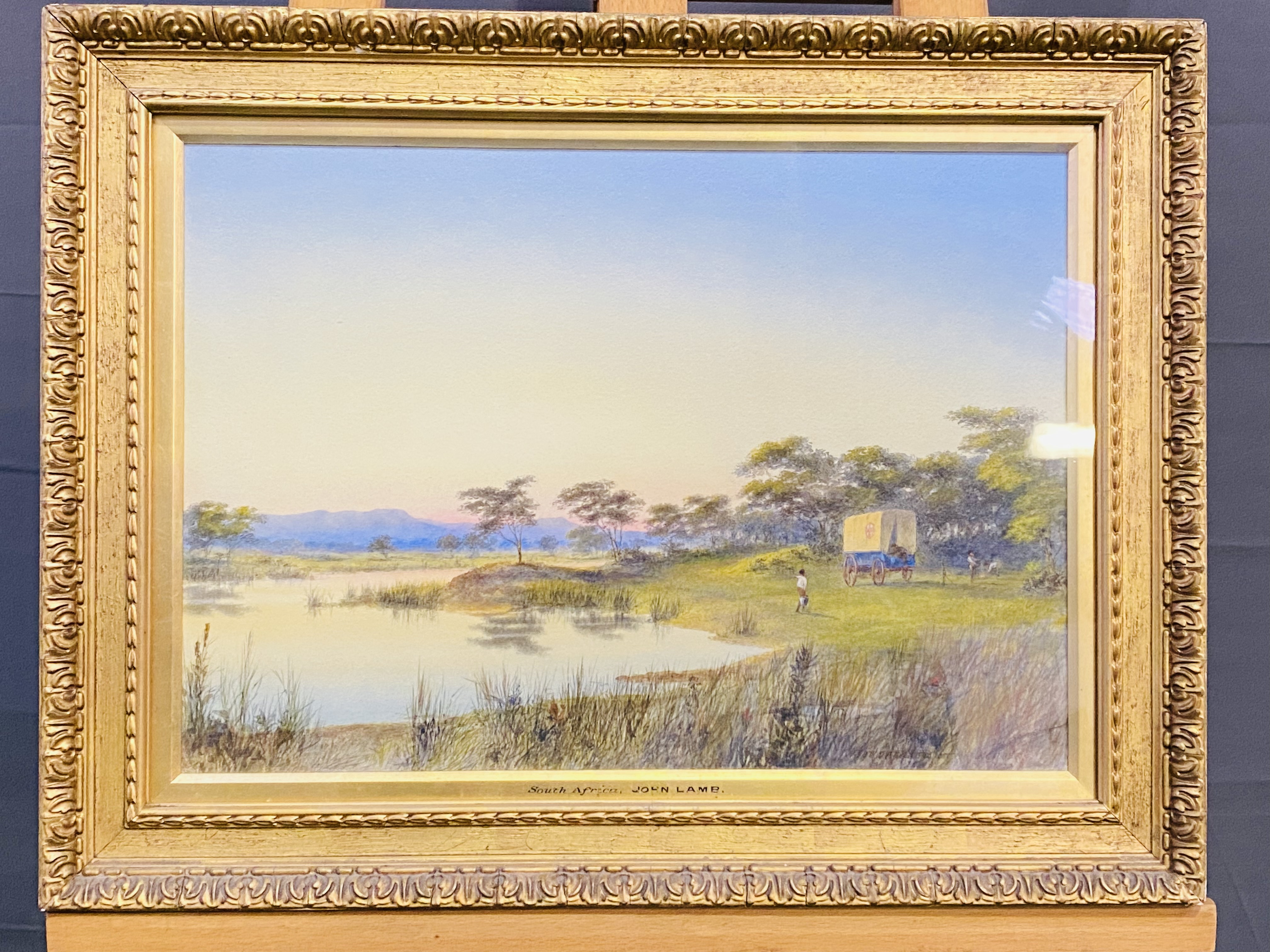 Framed and glazed watercolour witten to mount 'South Africa John Lamb' - Image 2 of 4