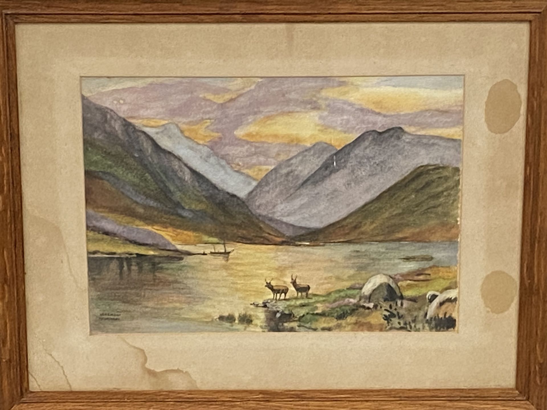 Brenda Norman, framed and glazed watercolour of a Scottish loch - Image 4 of 4