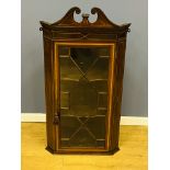 Mahogany glazed corner cabinet