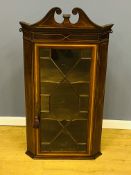 Mahogany glazed corner cabinet