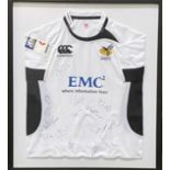 Framed and glazed London Wasps rugby shirt