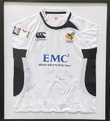 Framed and glazed London Wasps rugby shirt