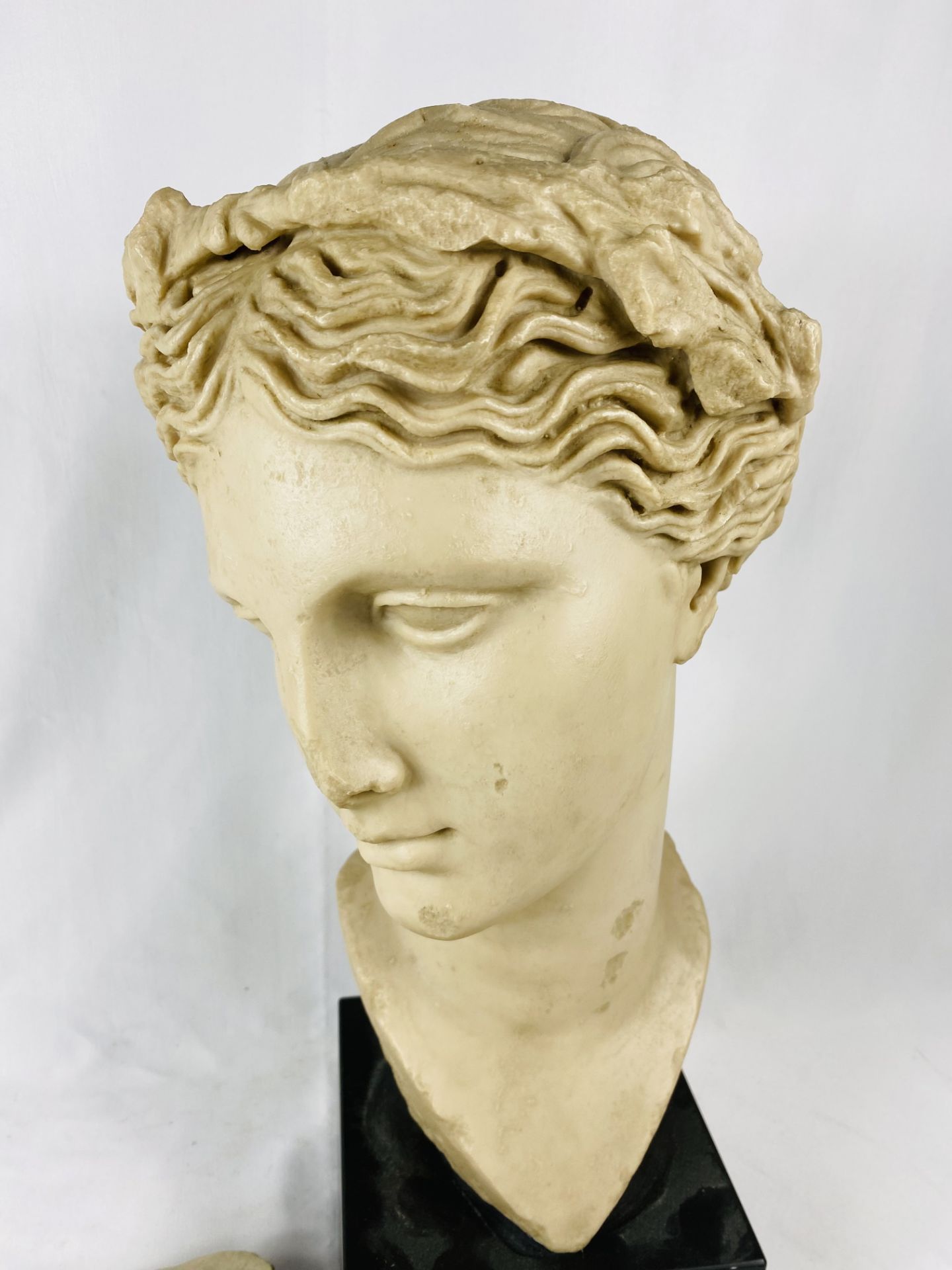 Resin bust and a cast marble head - Image 2 of 5