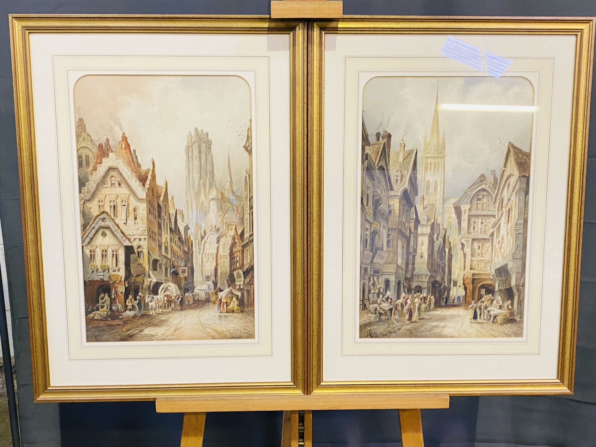 Two framed and glazed watercolours signed C.J. Keats - Bild 2 aus 5