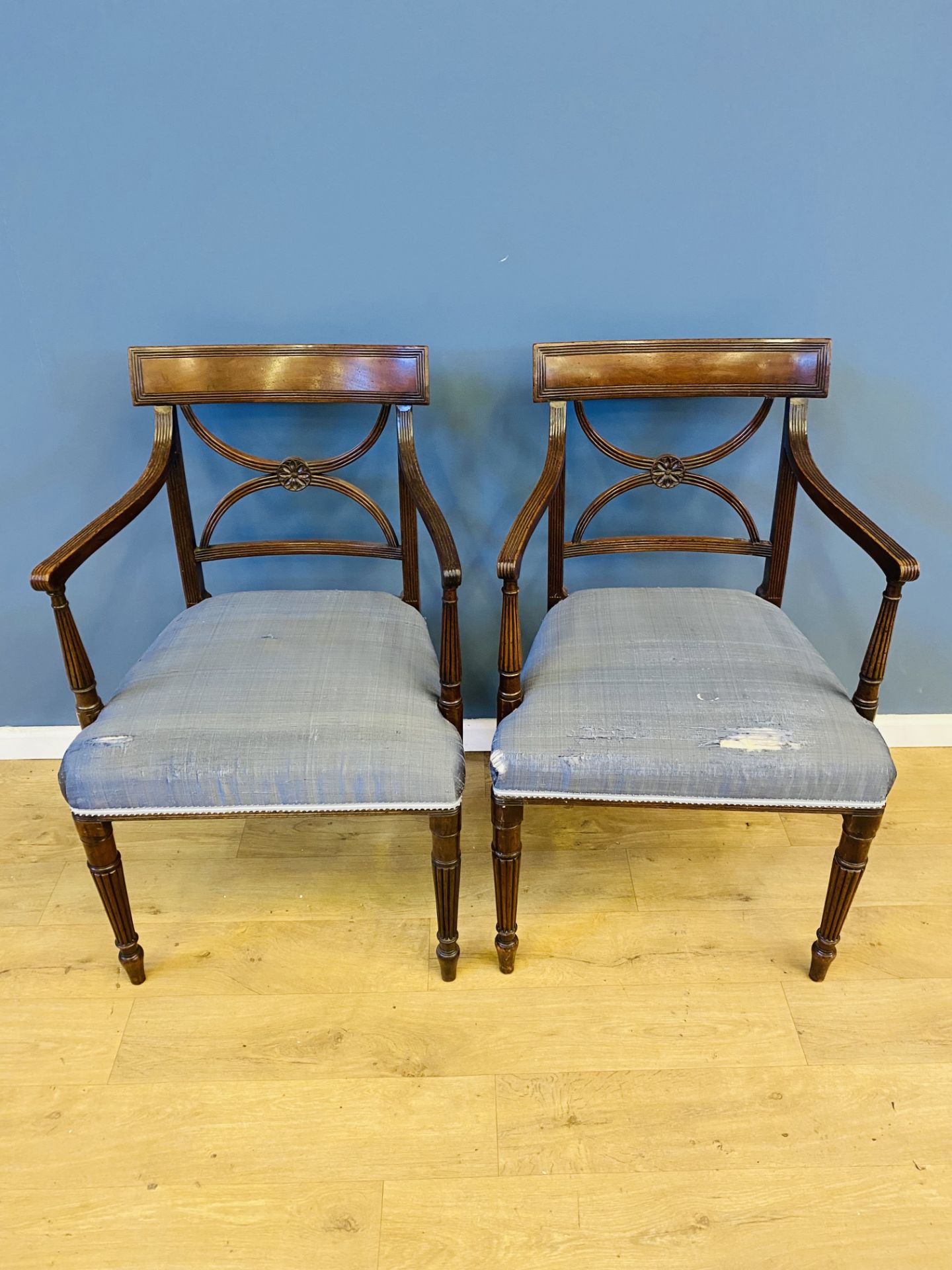 Pair of mahogany open armchairs - Image 4 of 5