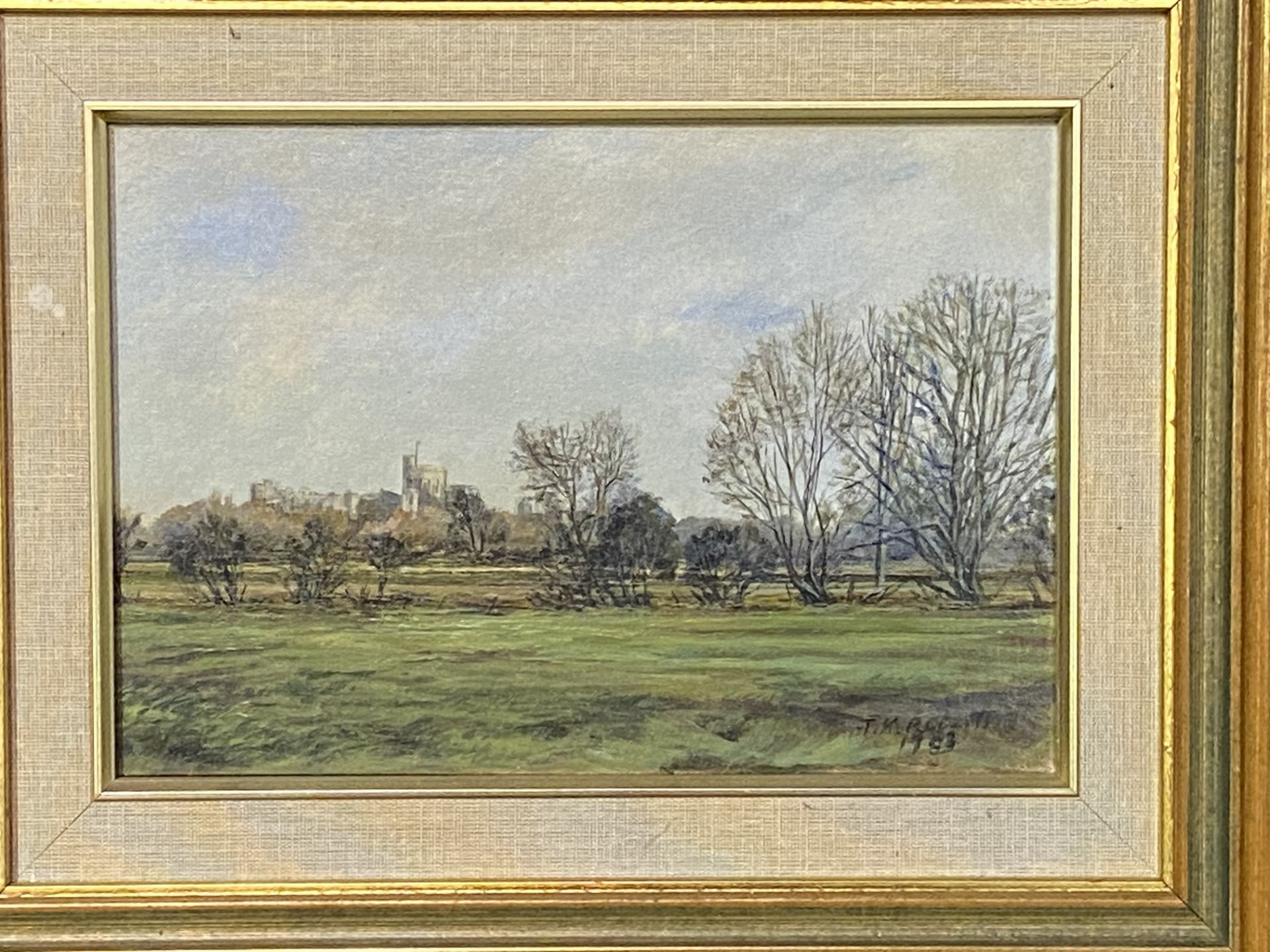 Framed and glazed oil on canvas signed T K Roberts, 1983, with a view of Windsor Castle - Image 2 of 3