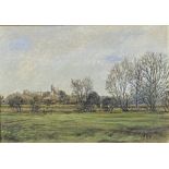 Framed and glazed oil on canvas signed T K Roberts, 1983, with a view of Windsor Castle