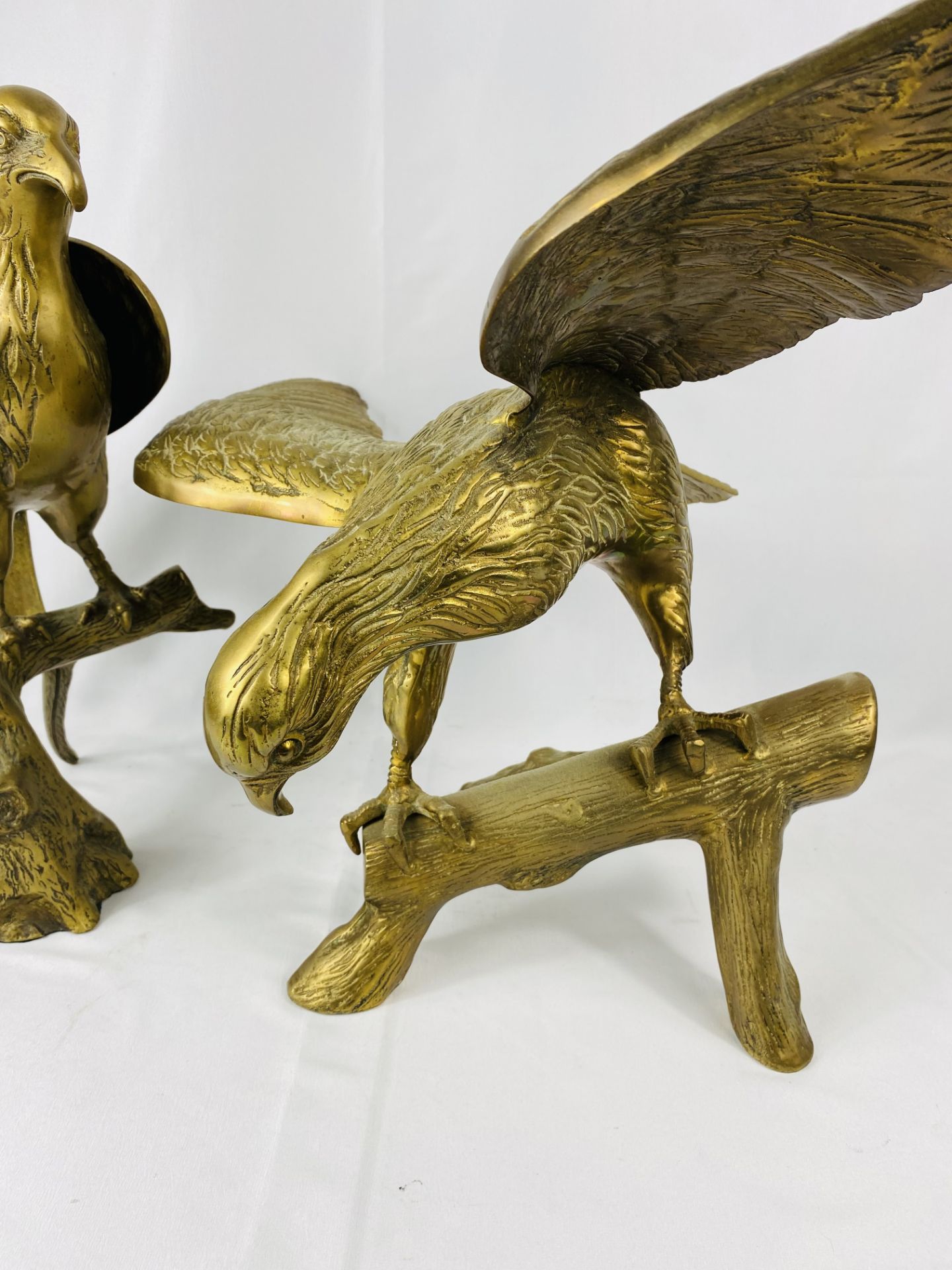 Two brass eagles, largest 68 x 48cms. Estimate £20-40. - Image 2 of 4