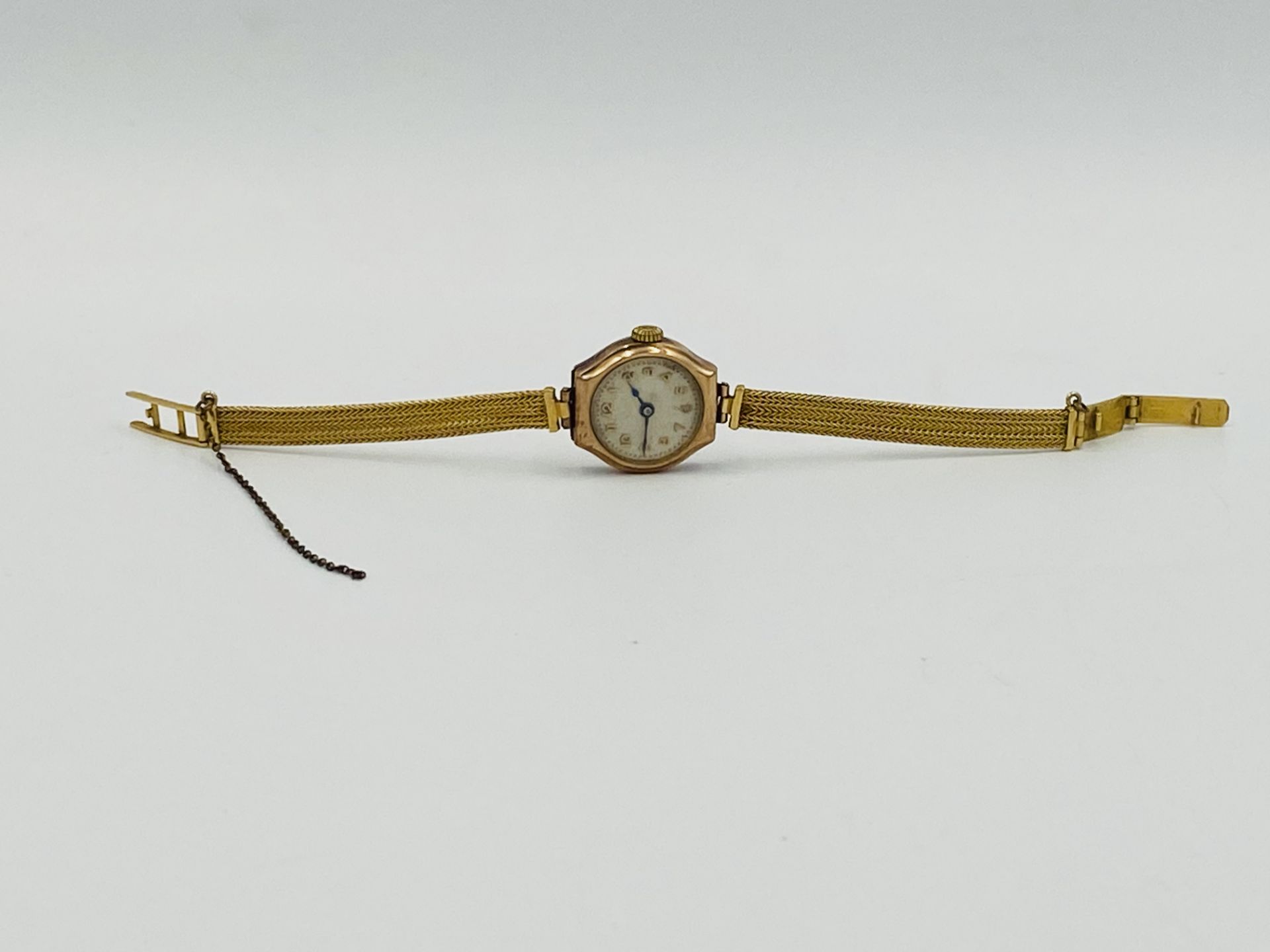 Ladies wristwatch on 18ct gold strap - Image 3 of 6