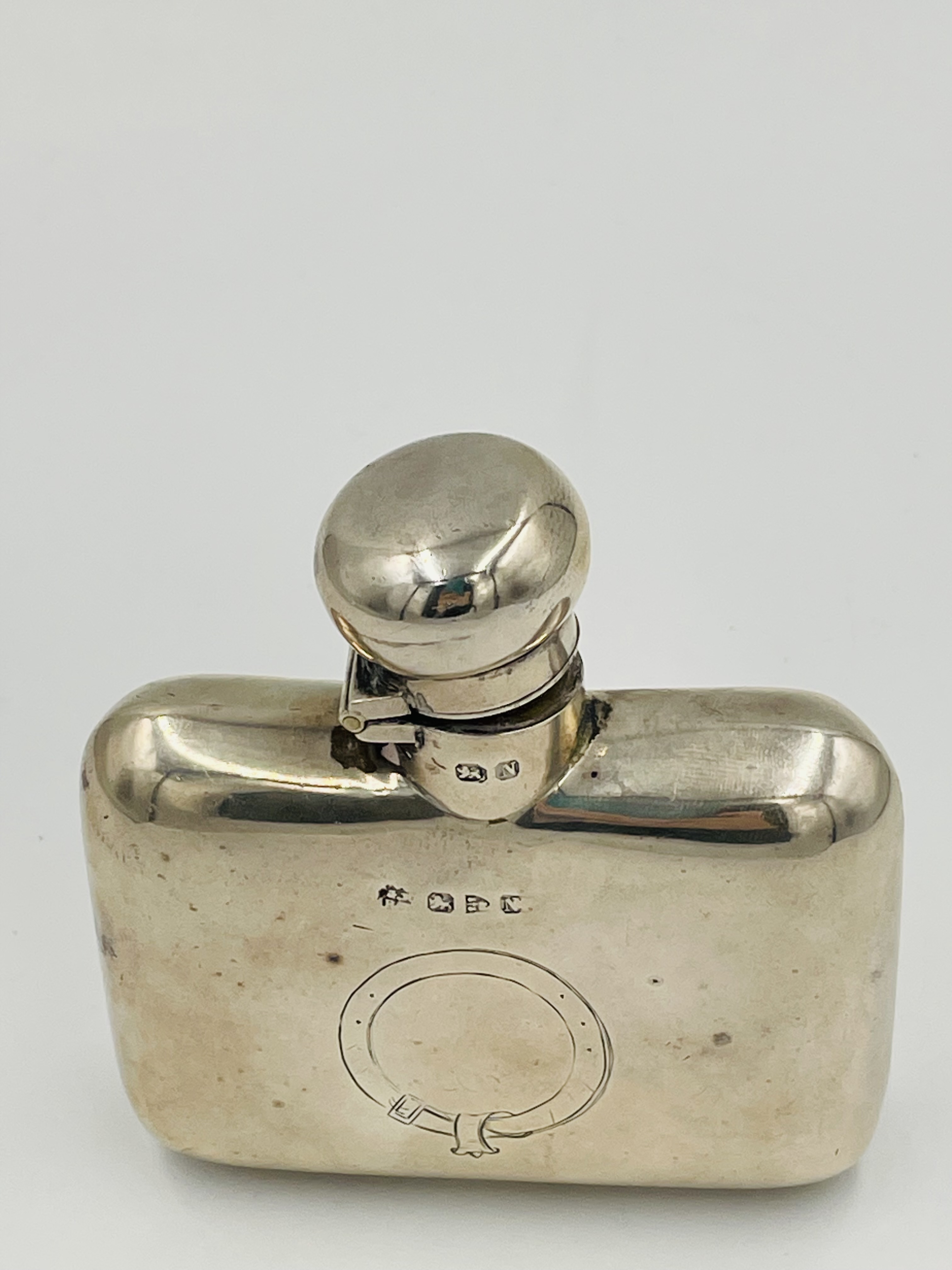 Silver hip flask. - Image 4 of 4