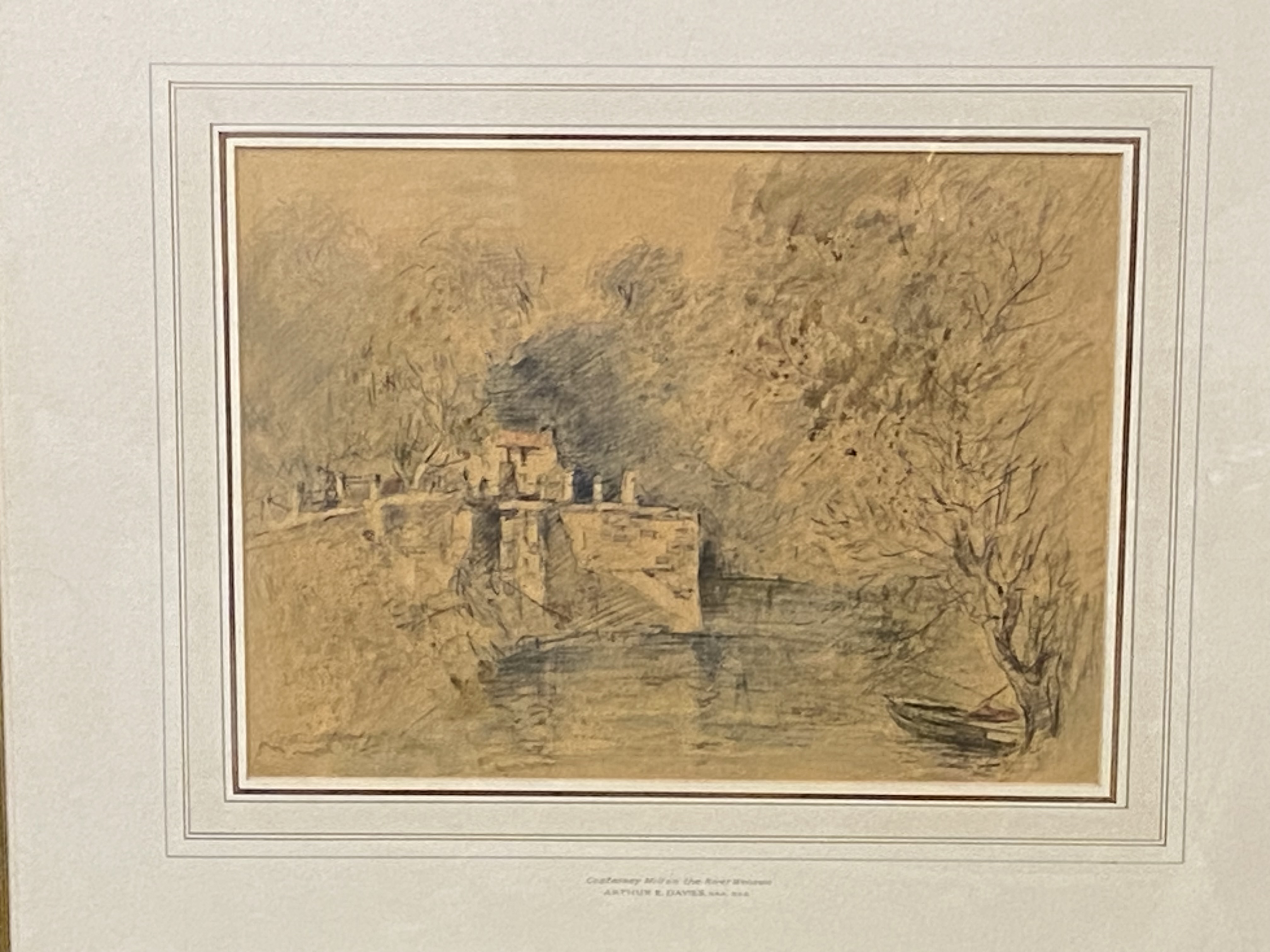 Framed and glazed pencil drawing, written Arthur E Davies - Image 2 of 3