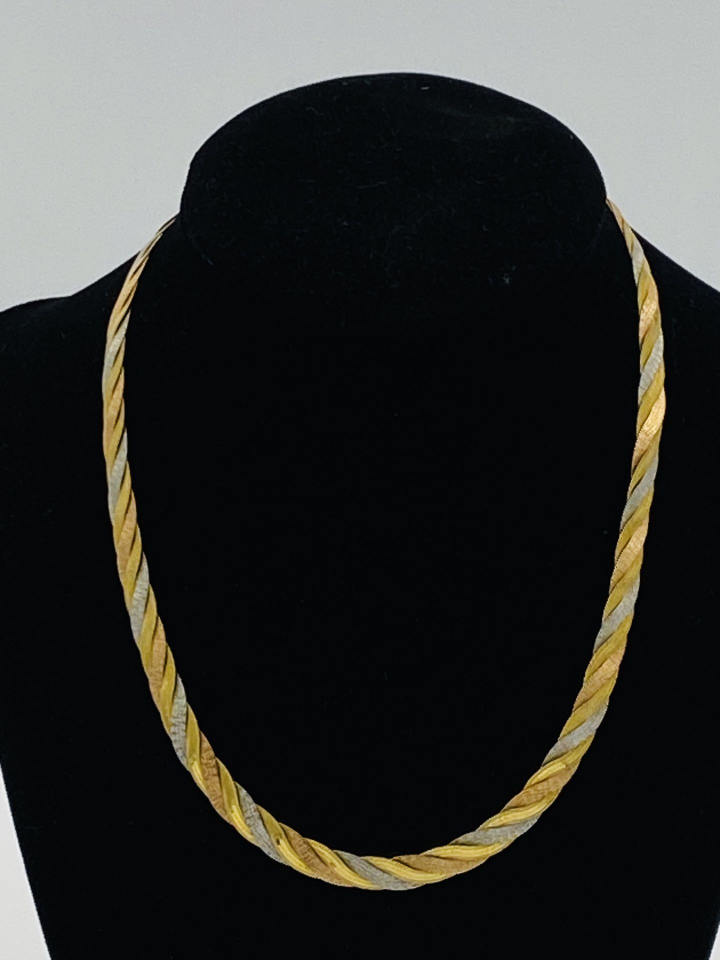 18ct Italian three colour gold necklace - Bild 3 aus 4
