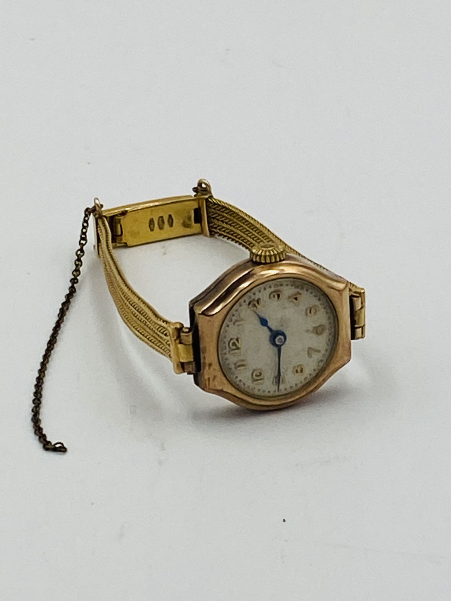 Ladies wristwatch on 18ct gold strap - Image 5 of 6