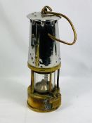 Brass and steel miners lamp