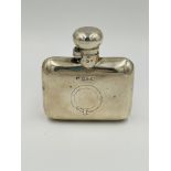 Silver hip flask.