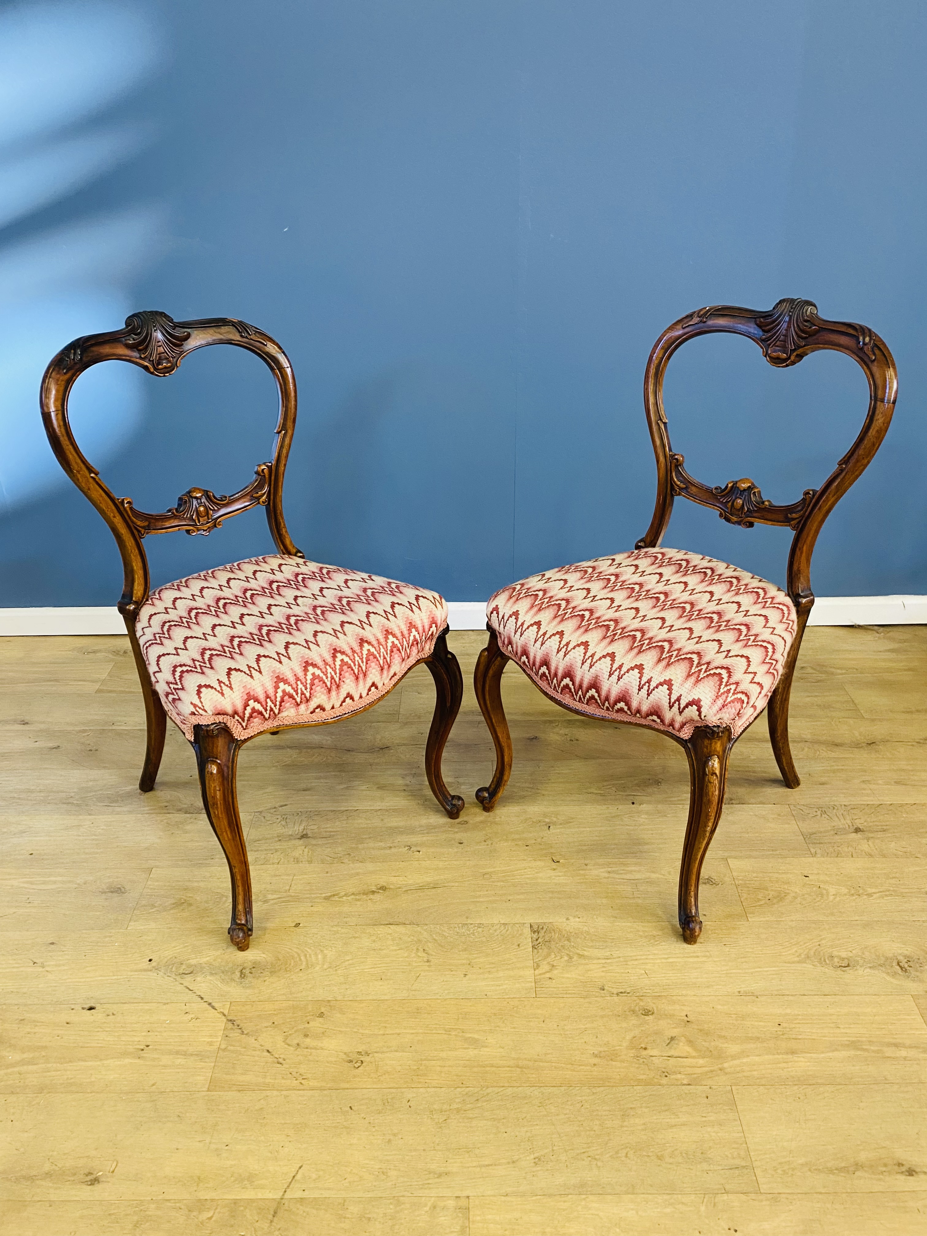 Pair of rosewood balloon back chairs - Image 2 of 5