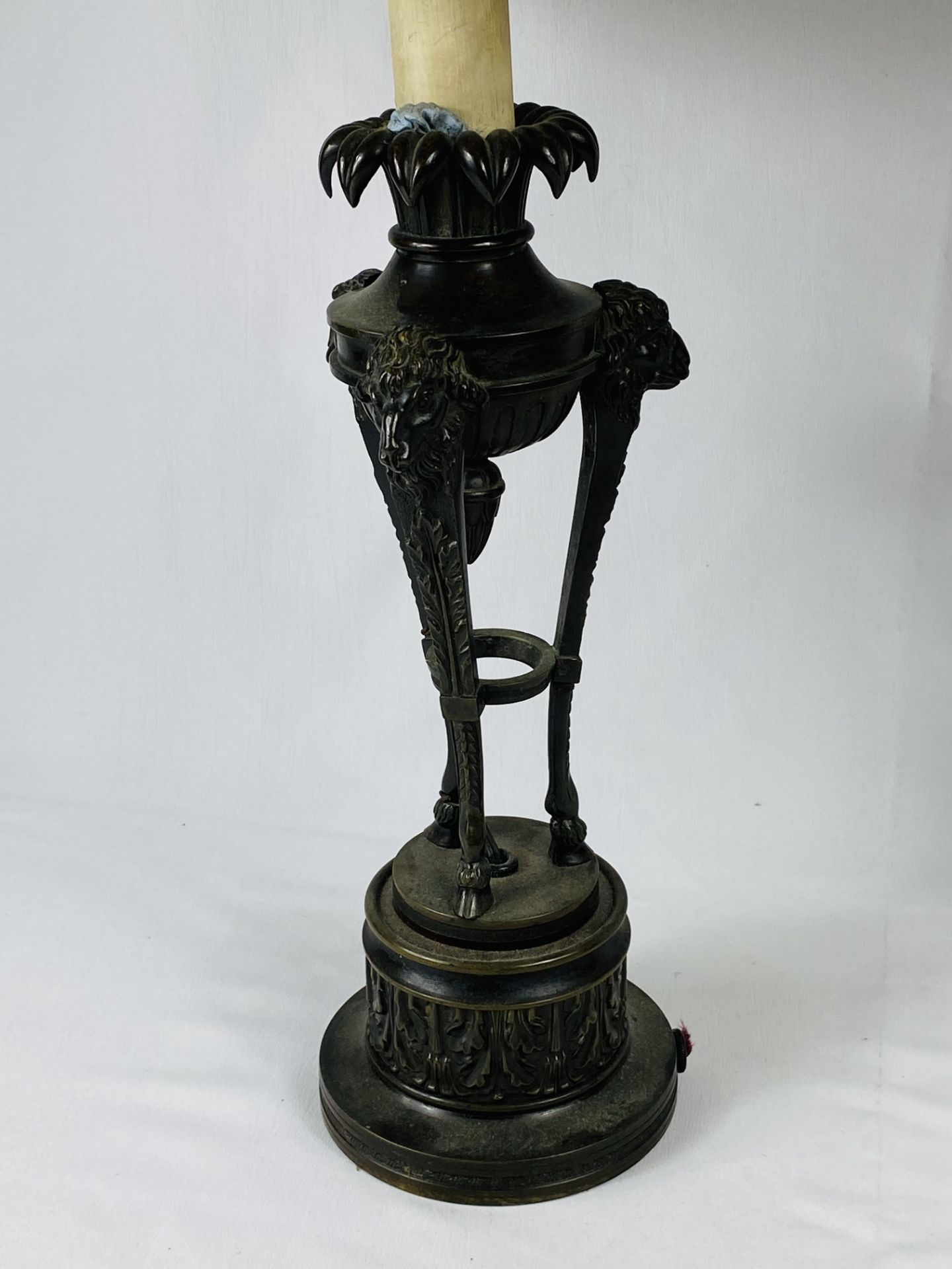 Pair of bronzed table lamps, - Image 3 of 3