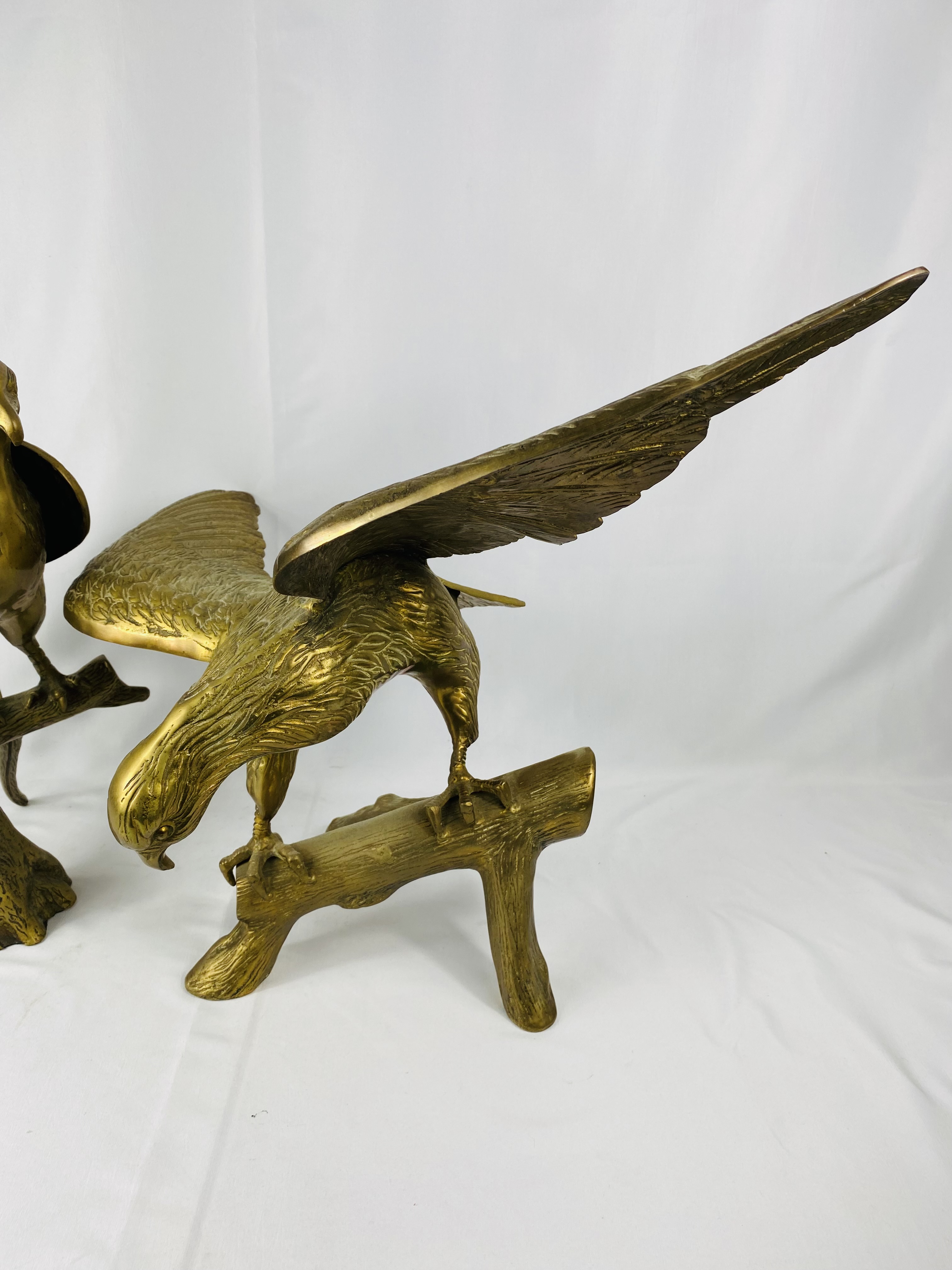 Two brass eagles, largest 68 x 48cms. Estimate £20-40. - Image 4 of 4