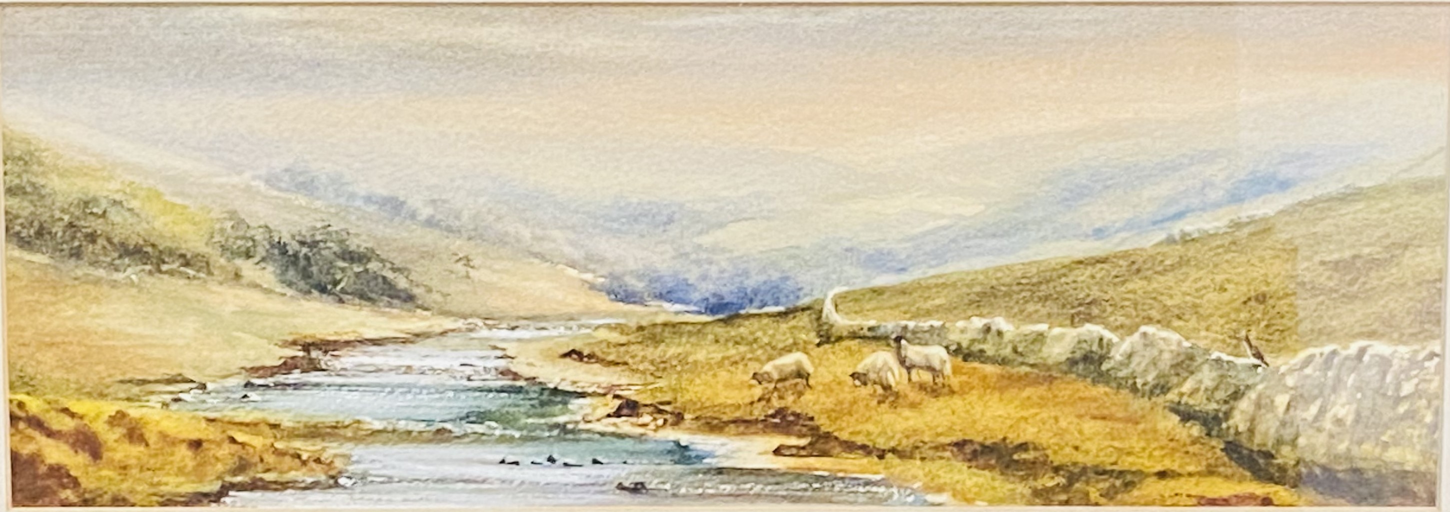 Framed and glazed watercolour of a Highland scene, unsigned