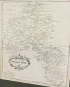 Framed and glazed printed map of Oxfordshire by Robert Morden