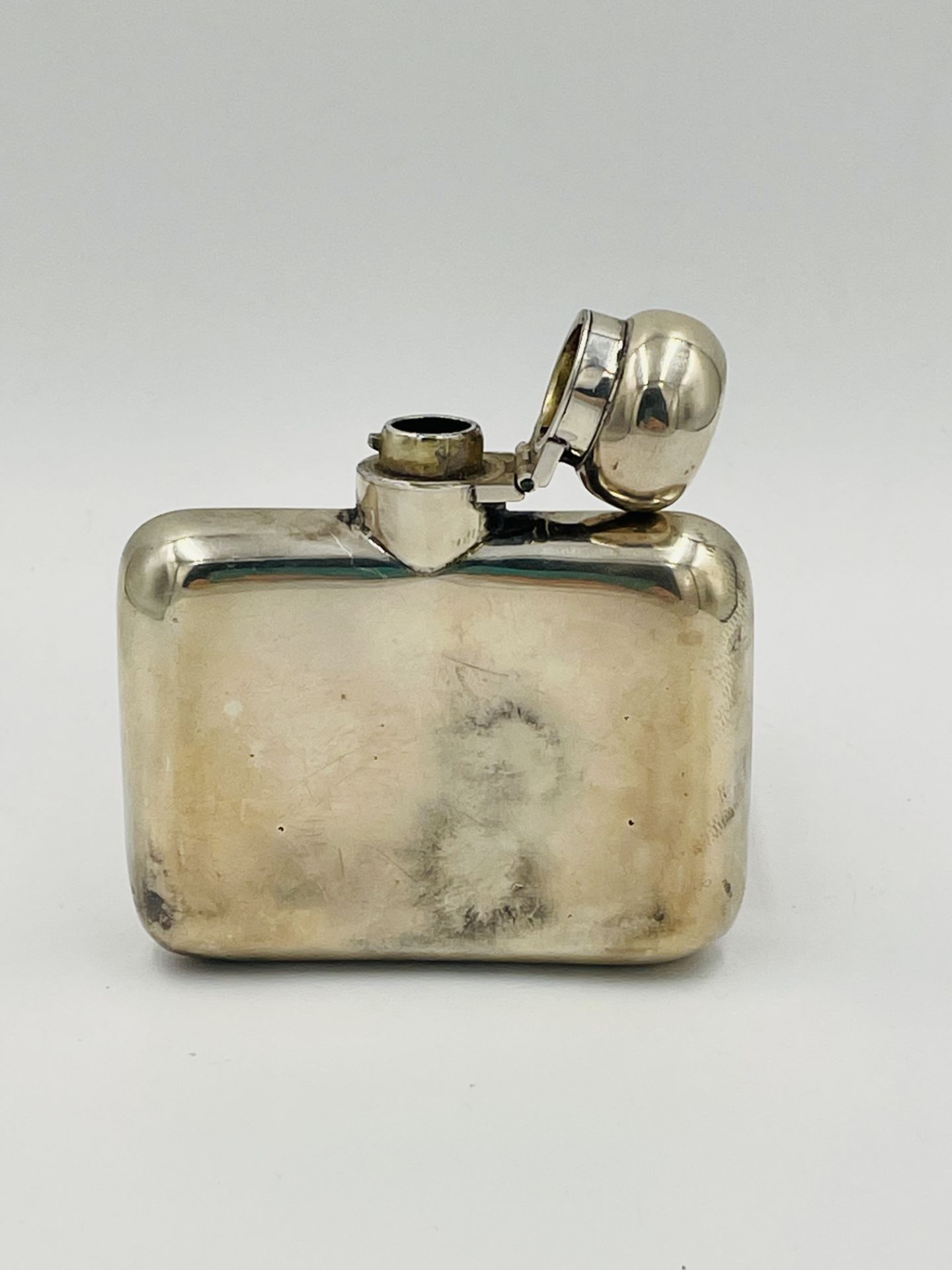 Silver hip flask. - Image 3 of 4