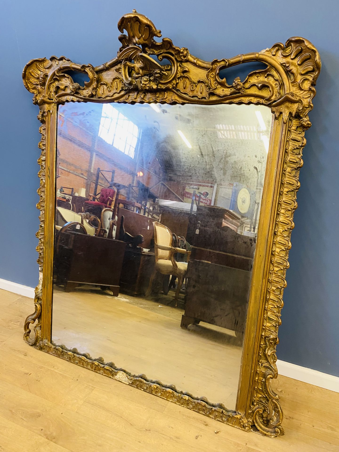 19th century carved giltwood mirror - Image 2 of 7