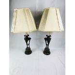 Pair of bronzed table lamps,