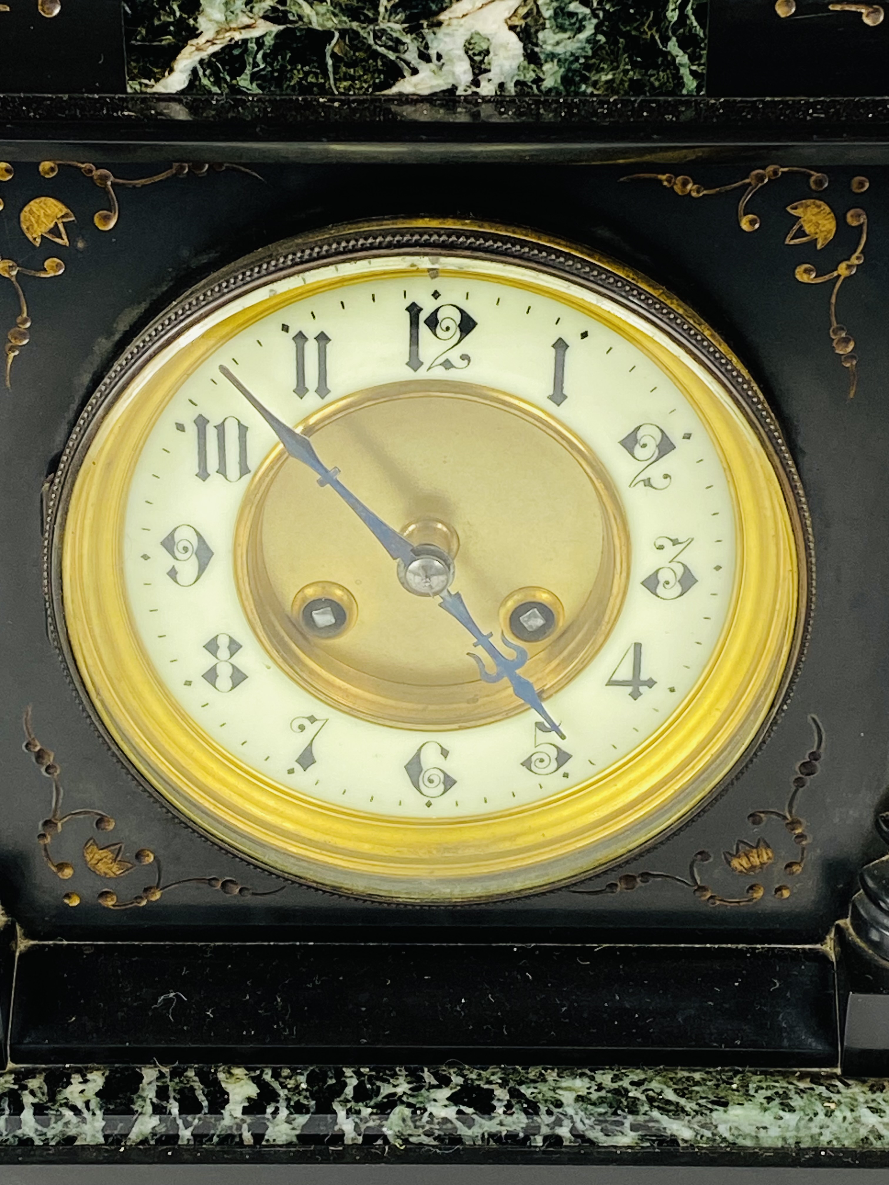 Slate cased mantel clock together with a mahogany mantel clock - Image 3 of 4