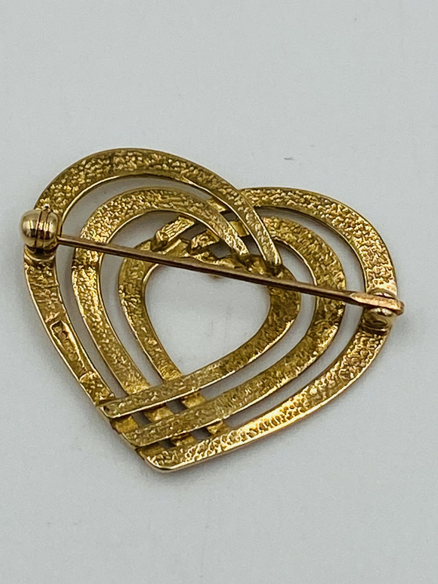 9ct gold heart shaped brooch - Bild 3 aus 4