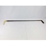 Swaine riding crop with bone handle and 9ct gold ferrell.