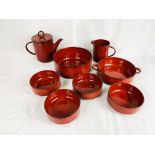 Quantity of Villeroy & Boch red tableware