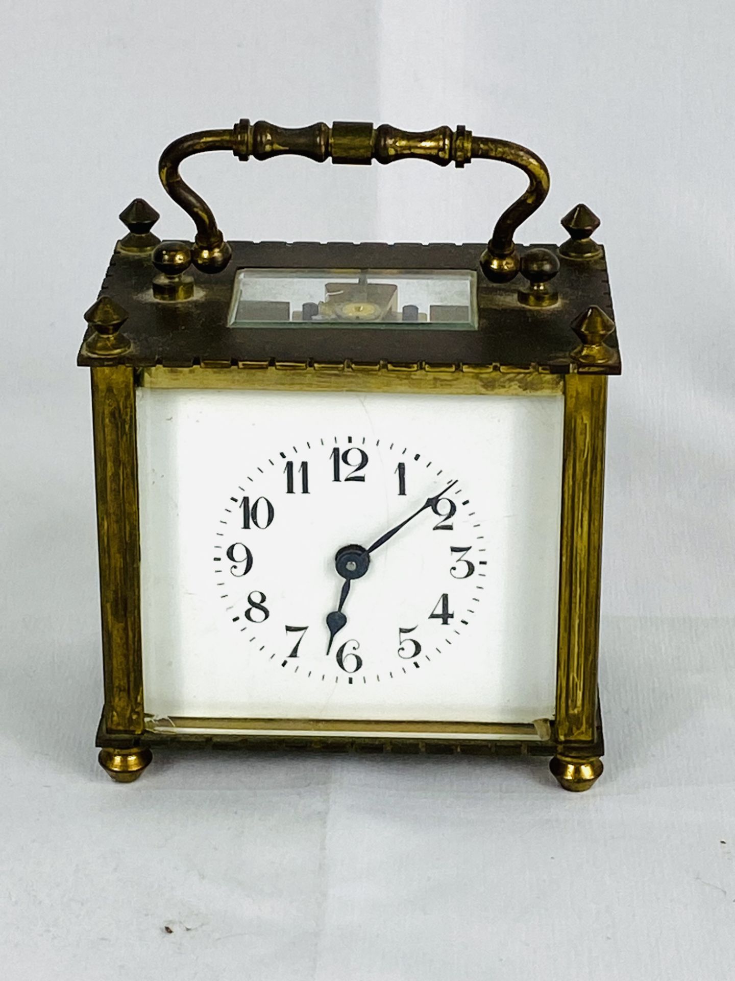 Brass cased carriage clock