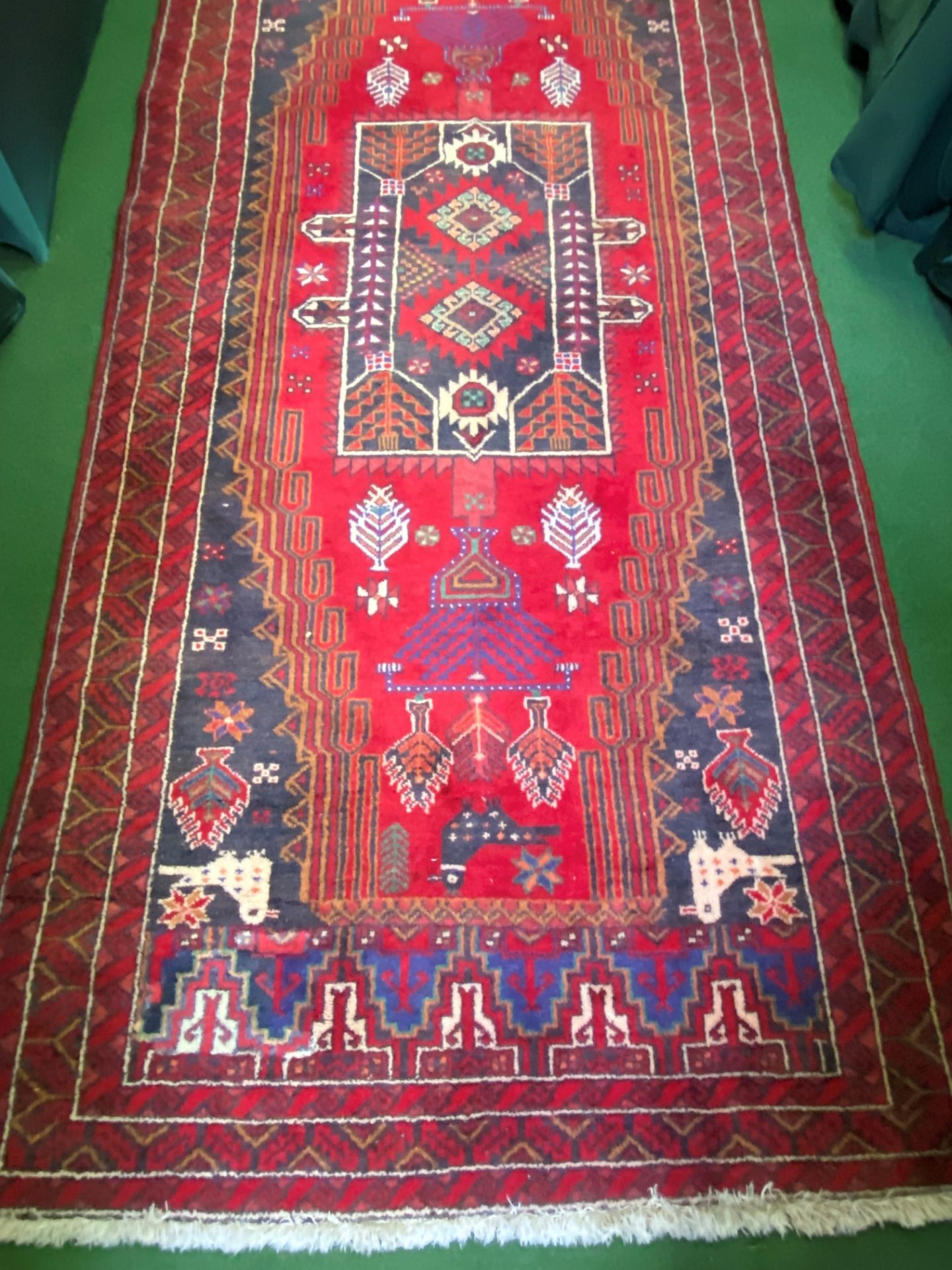 Red ground wool rug - Image 2 of 4