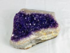 Polished amethyst geode