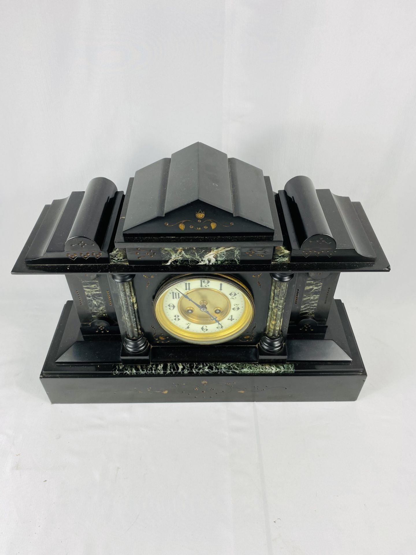 Slate cased mantel clock together with a mahogany mantel clock - Image 2 of 4