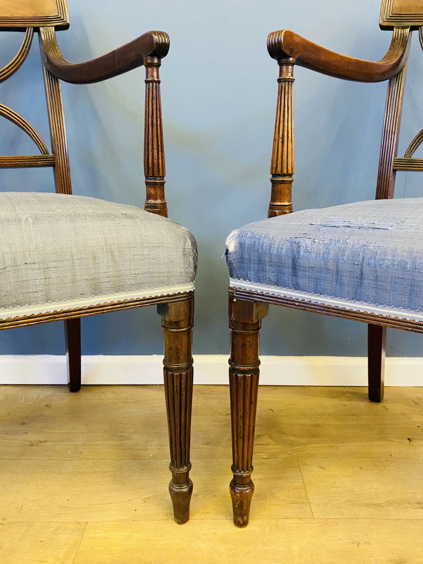 Pair of mahogany open armchairs - Image 2 of 5