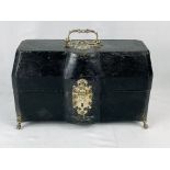 19th century bottle case with silver escutcheon and handle,
