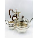 Four piece silver tea set