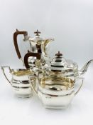 Four piece silver tea set