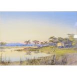 Framed and glazed watercolour witten to mount 'South Africa John Lamb'