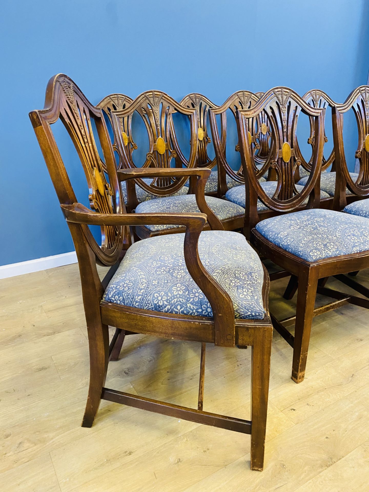 Ten splat back dining chairs - Image 4 of 4
