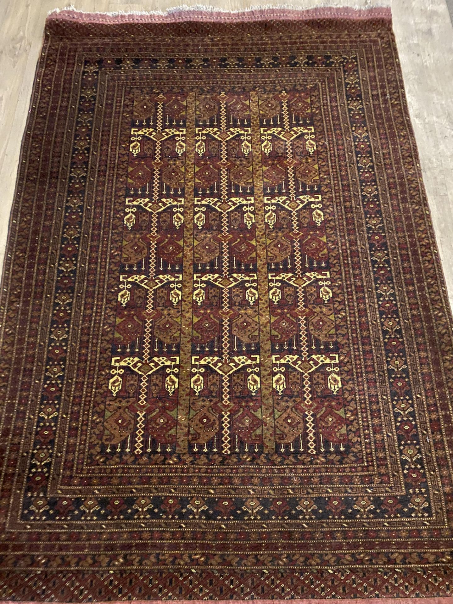 Red ground rug