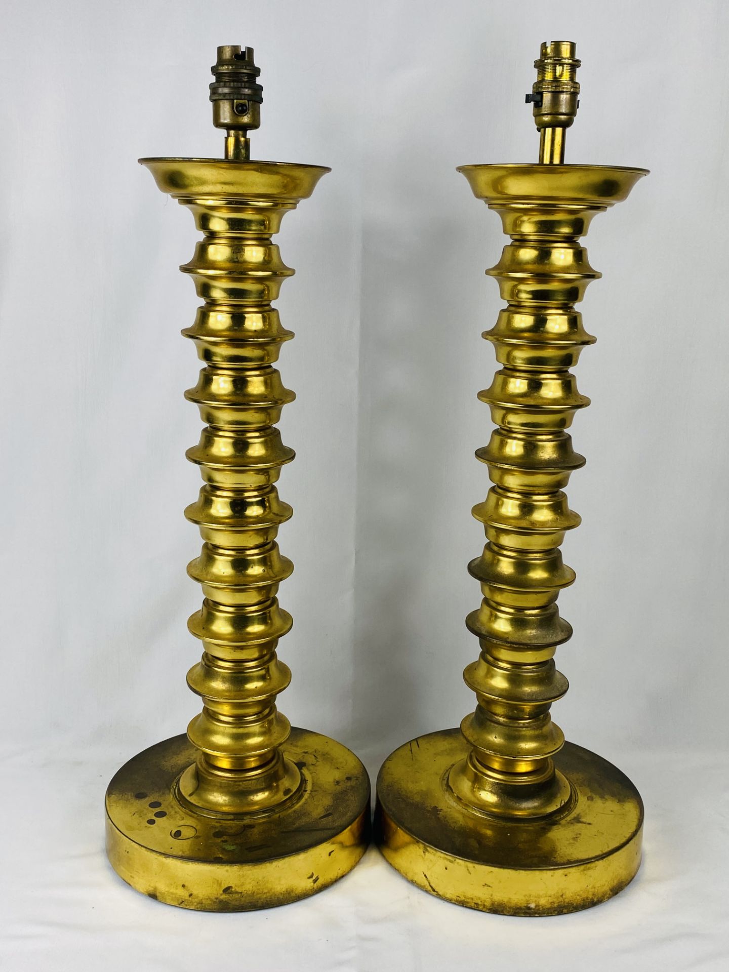 Pair of brass table lamps - Bild 2 aus 4