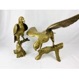 Two brass eagles, largest 68 x 48cms. Estimate £20-40.