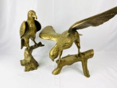 Two brass eagles, largest 68 x 48cms. Estimate £20-40.