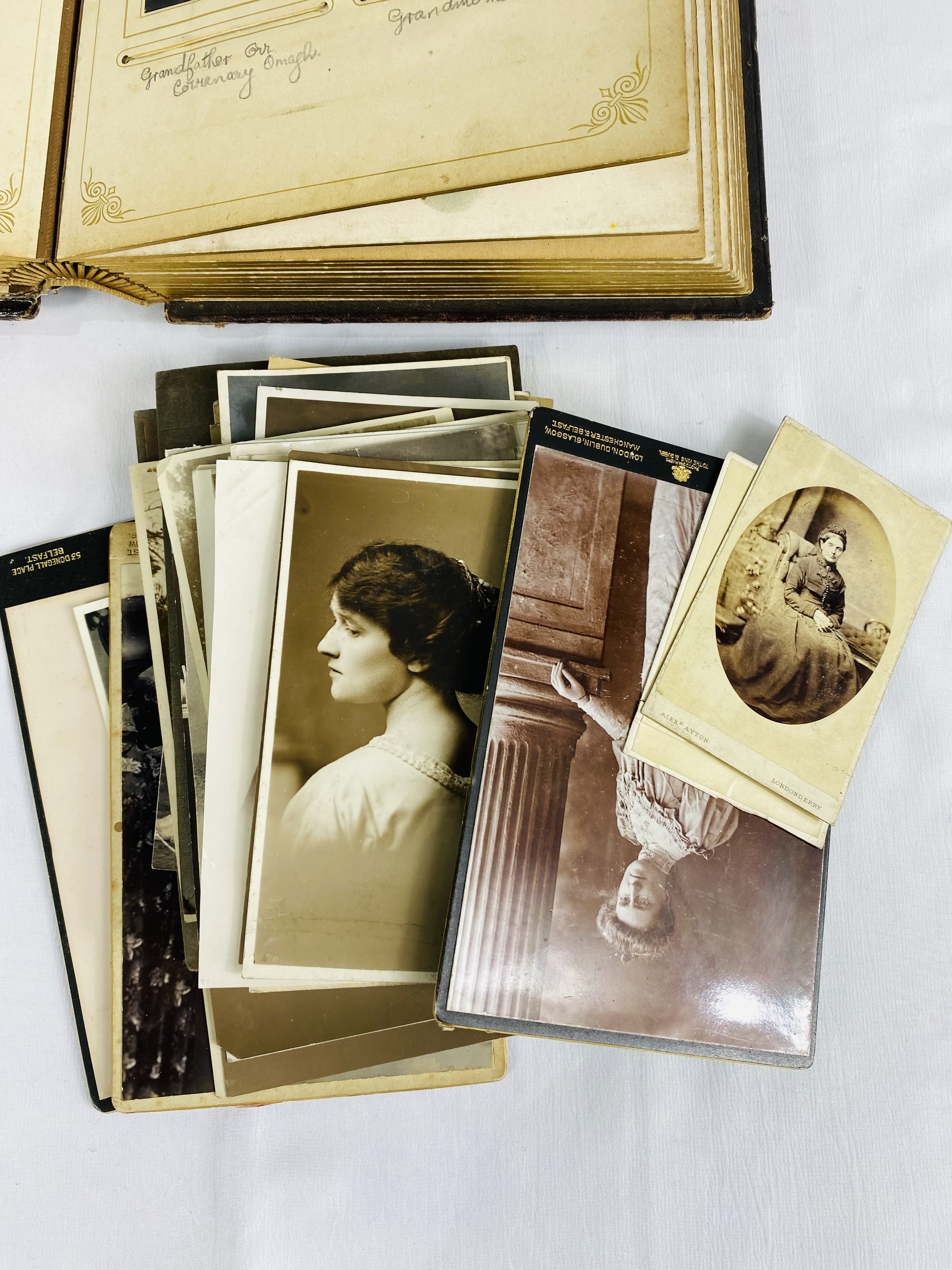 Victorian embossed photograph album and photographs - Image 5 of 5