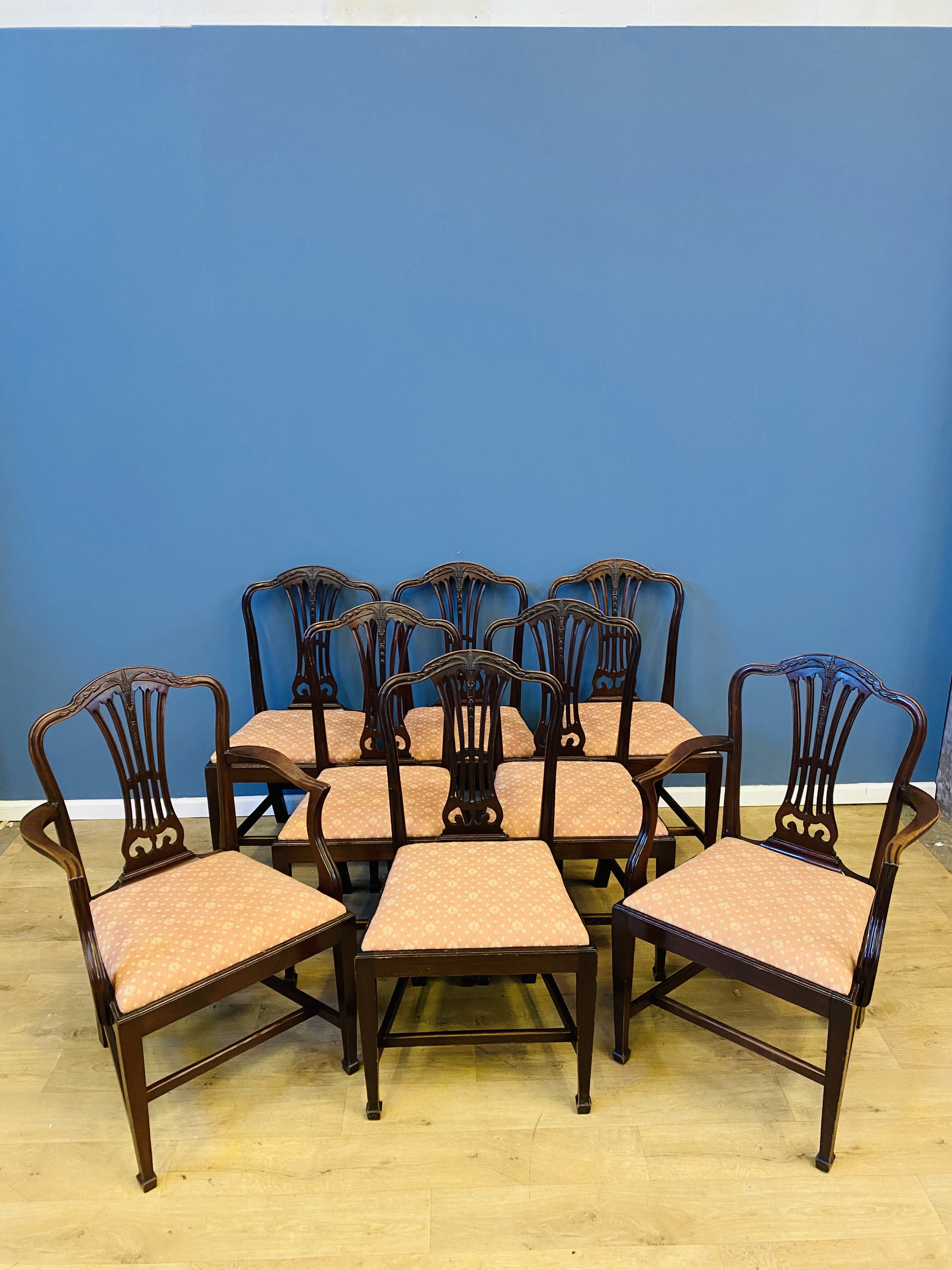 Eight mahogany dining chairs