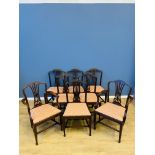 Eight mahogany dining chairs