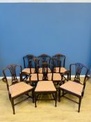 Eight mahogany dining chairs