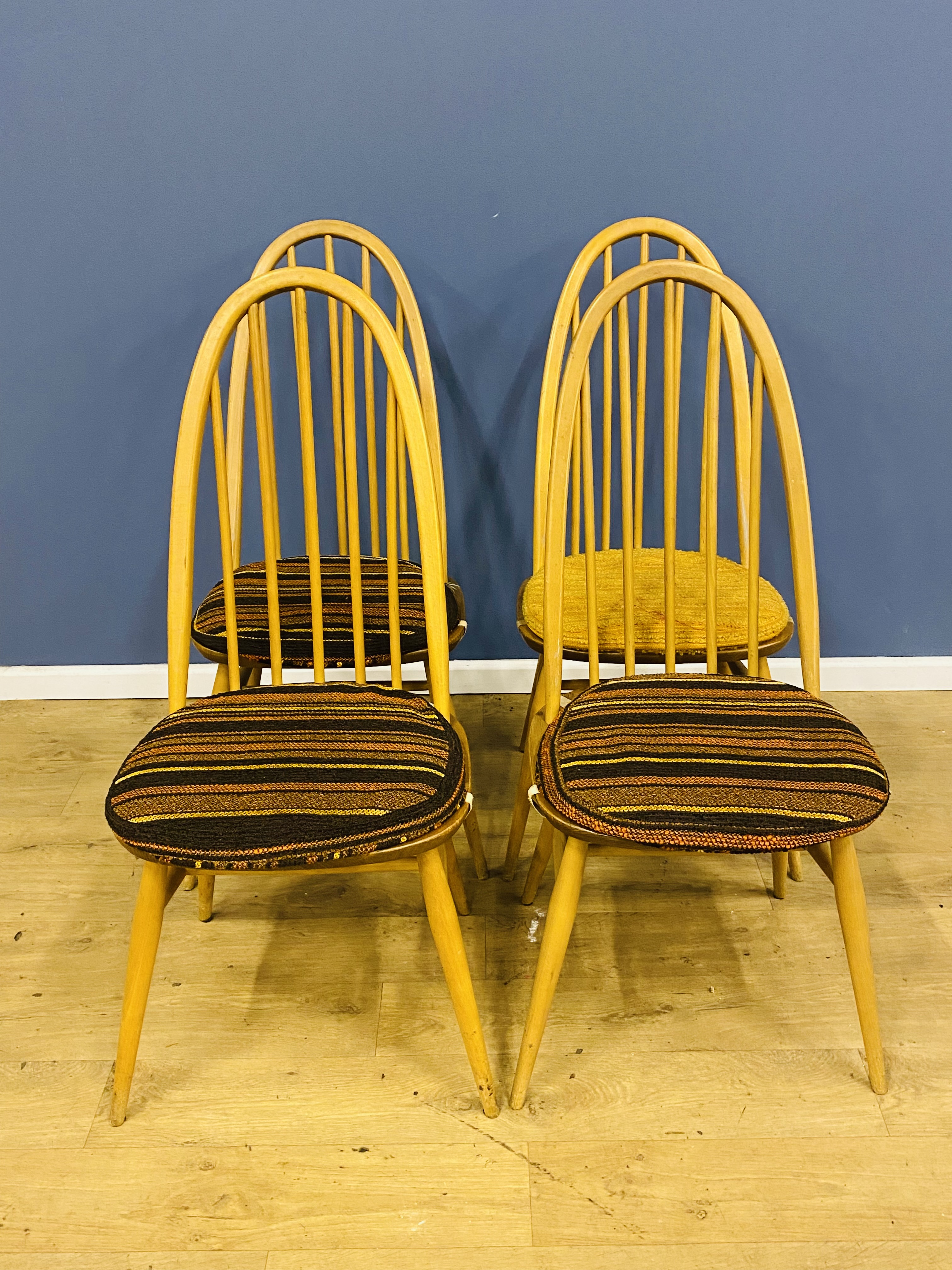 Four Ercol dining chairs